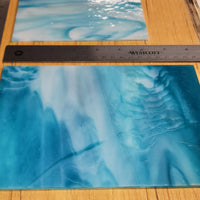 Cornflower Sky Blue/Opal Wissmach Stained Glass - 2 Sheets (6"x8")