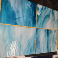 Cornflower Sky Blue/Opal Wissmach Stained Glass - 2 Sheets (6"x8")