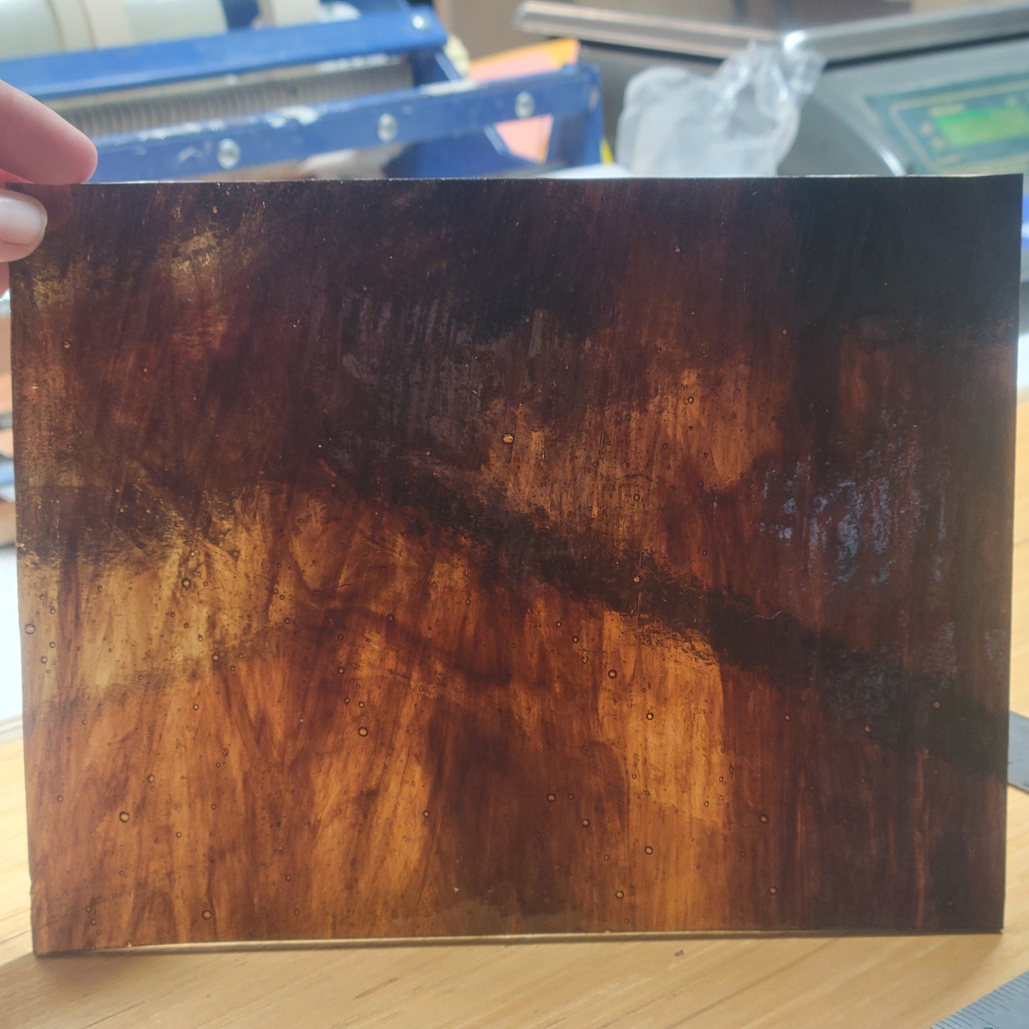 Beech Amber Rough Rolled Stained Glass - 2 Sheets (6"x8")