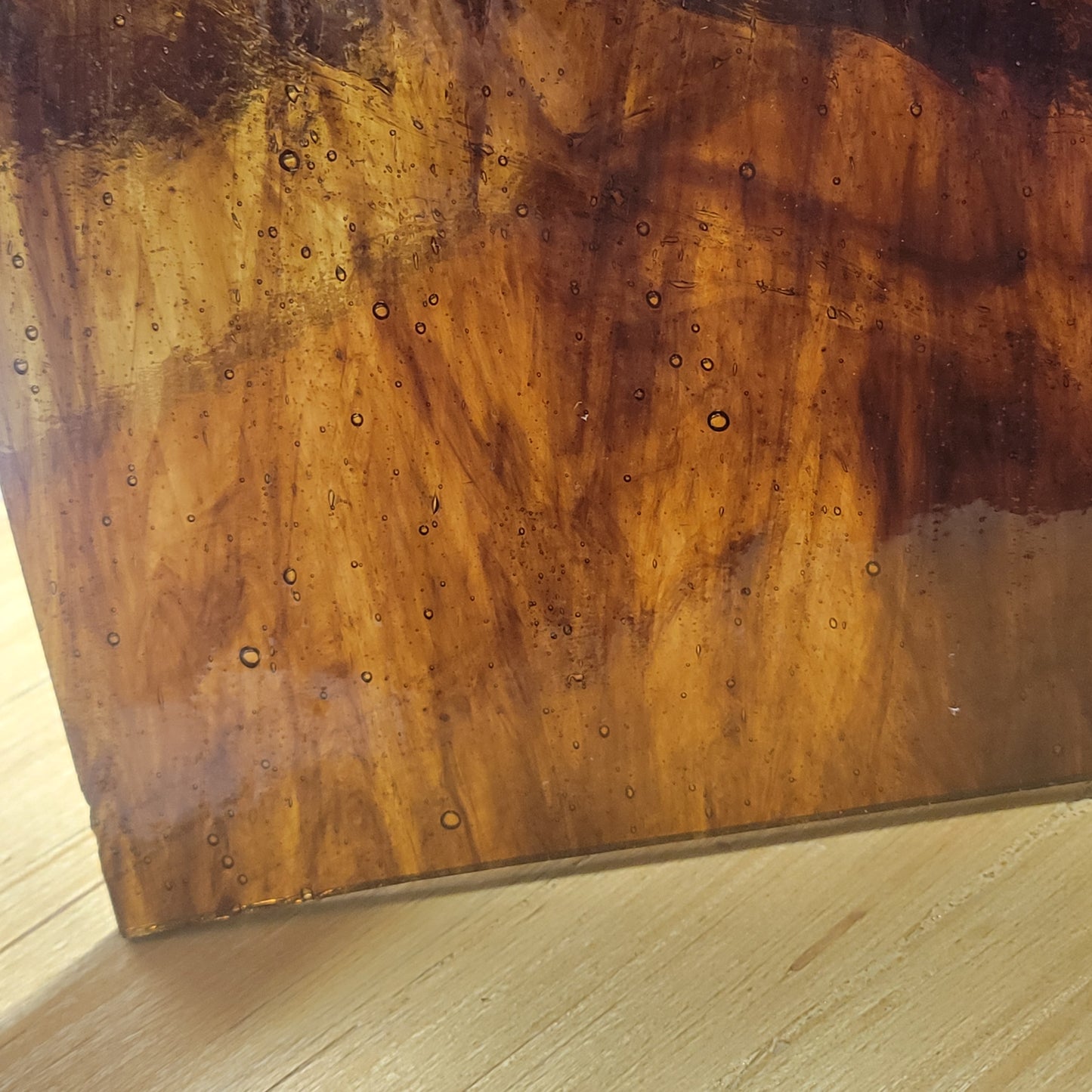 Beech Amber Rough Rolled Stained Glass - 2 Sheets (6"x8")