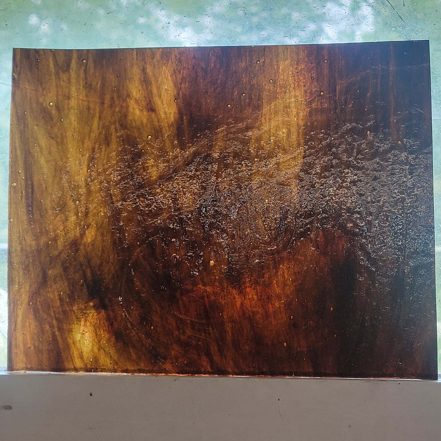 Beech Amber Rough Rolled Stained Glass - 2 Sheets (6"x8")