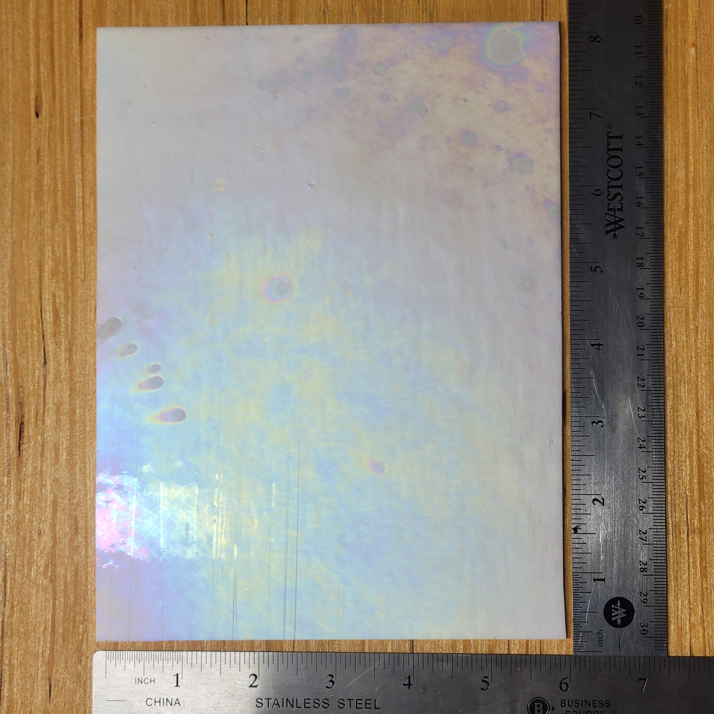 White Iridescent Stained Glass - 2 Sheets (6"x8")