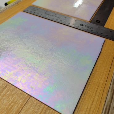 White Iridescent Stained Glass - 2 Sheets (6"x8")