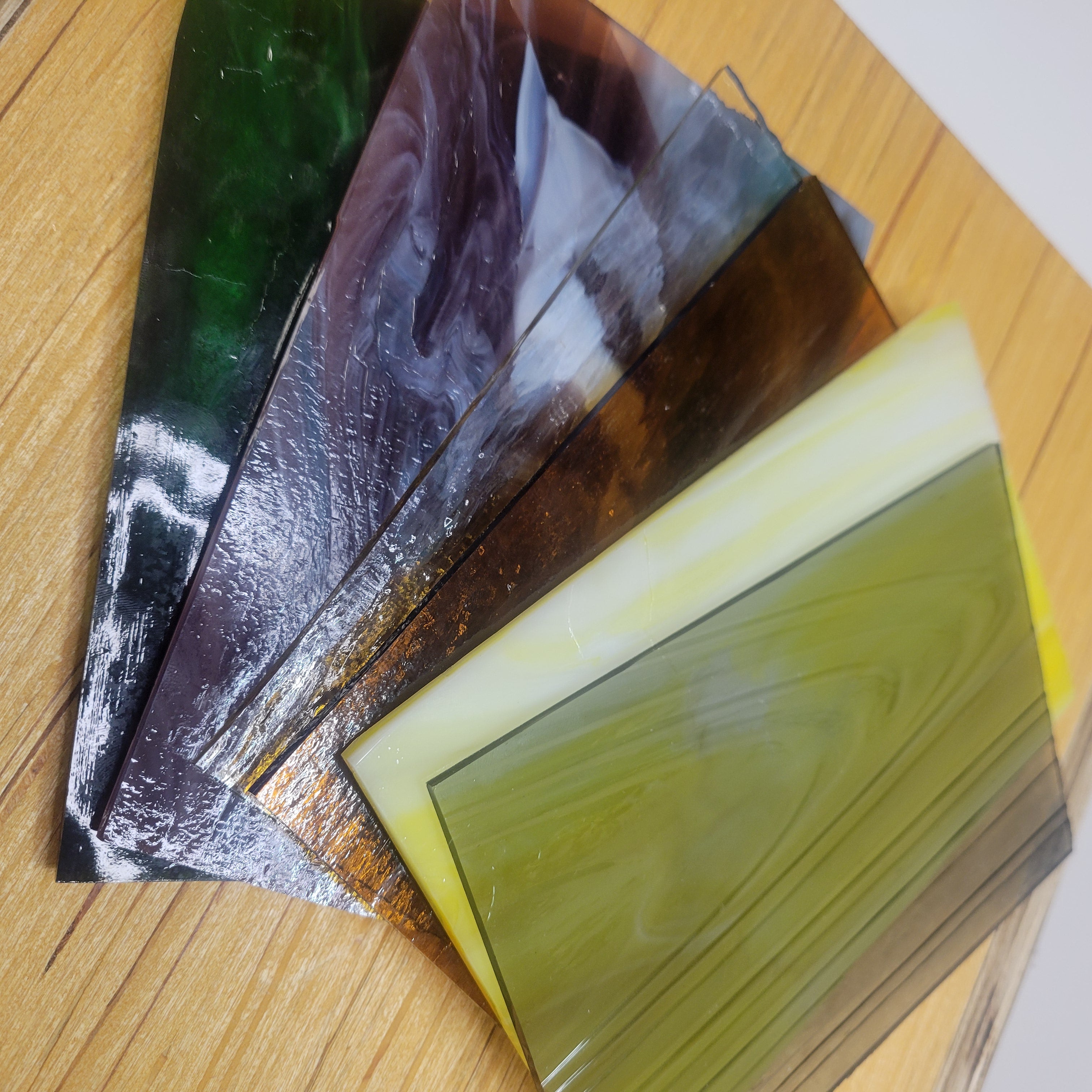 6 Piece Stained Glass Variety Pack - 4x6 inch pieces