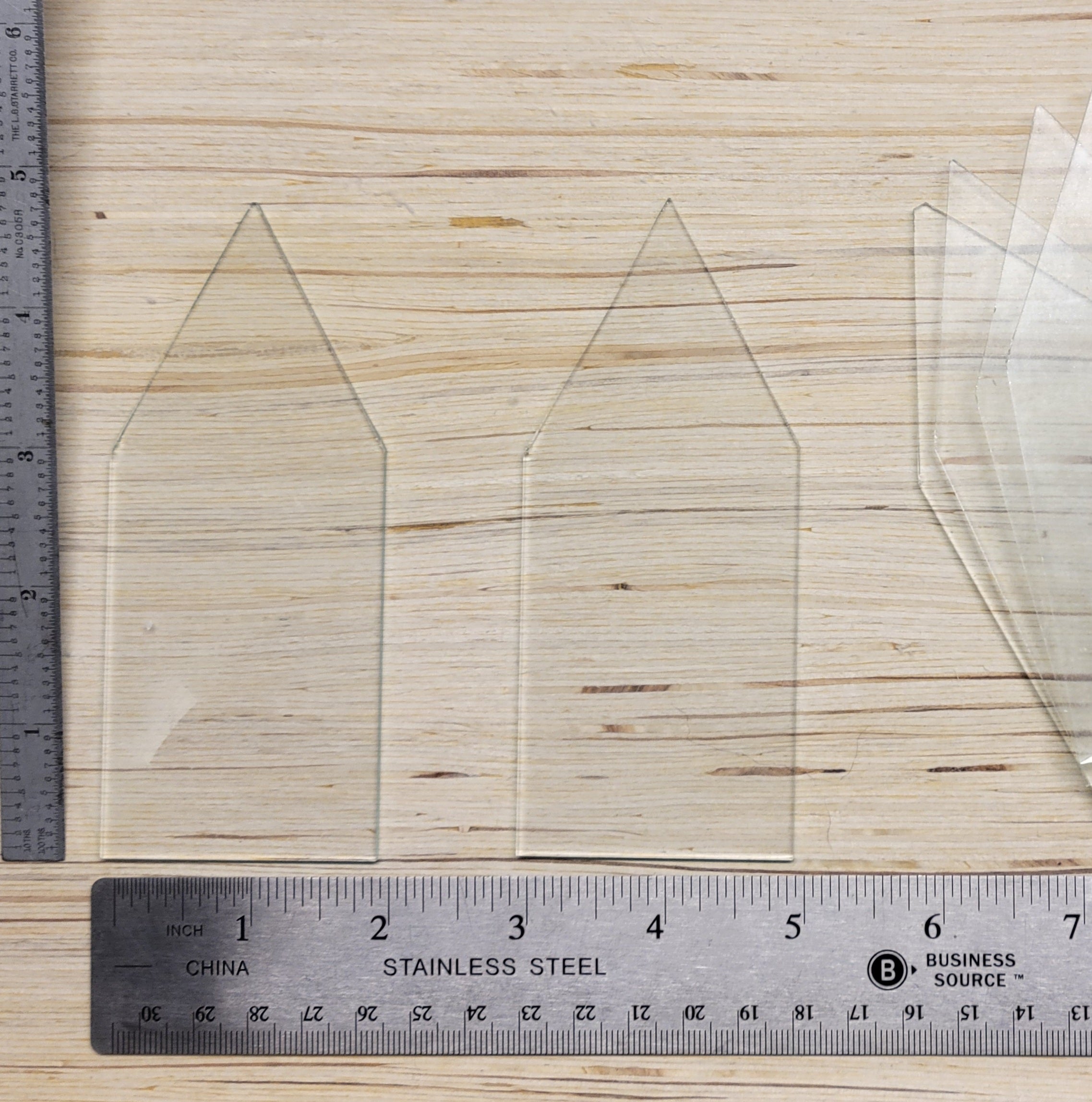 2" x 4.85" House Shape Clear Flat Glass | 6 or 16 Pack