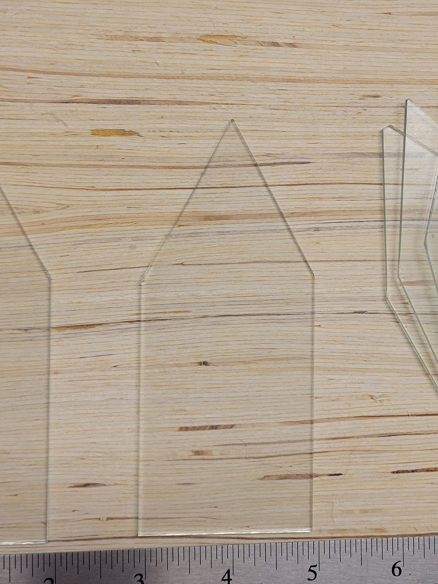 2" x 4.85" House Shape Clear Flat Glass | 6 or 16 Pack