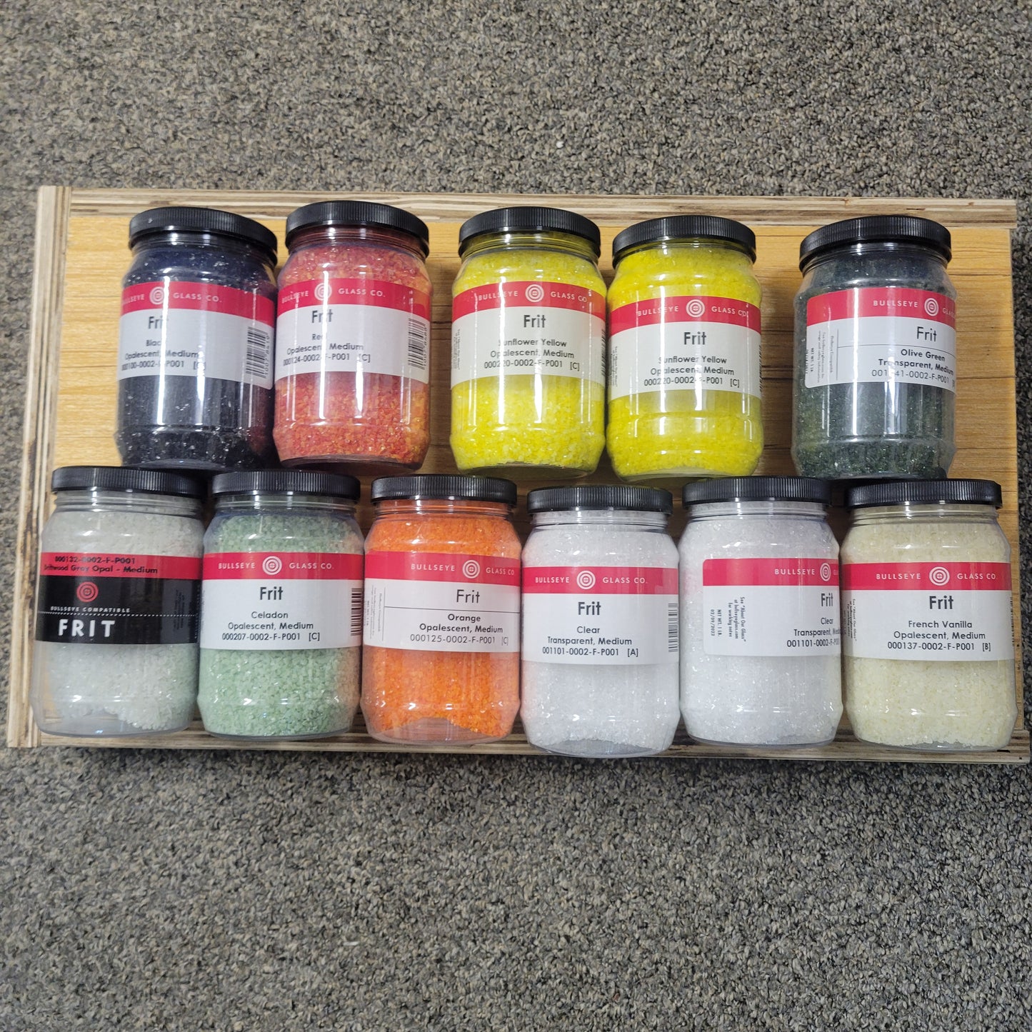 CLEARANCE 16 oz Glass Frit Jars Lot | 11 Assorted Colors