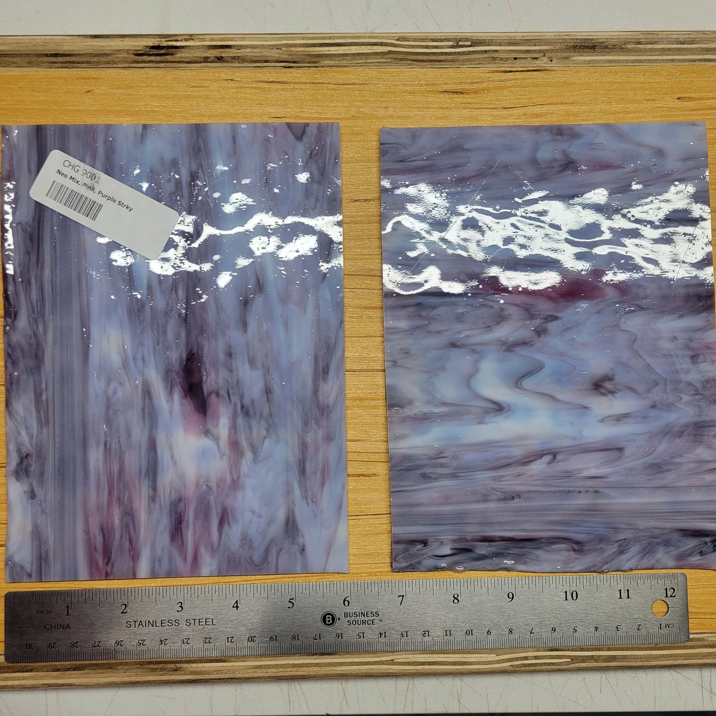 Neo Mix Pink Purple Streaky Wissmach Stained Glass - 2 Sheets (6"x8")