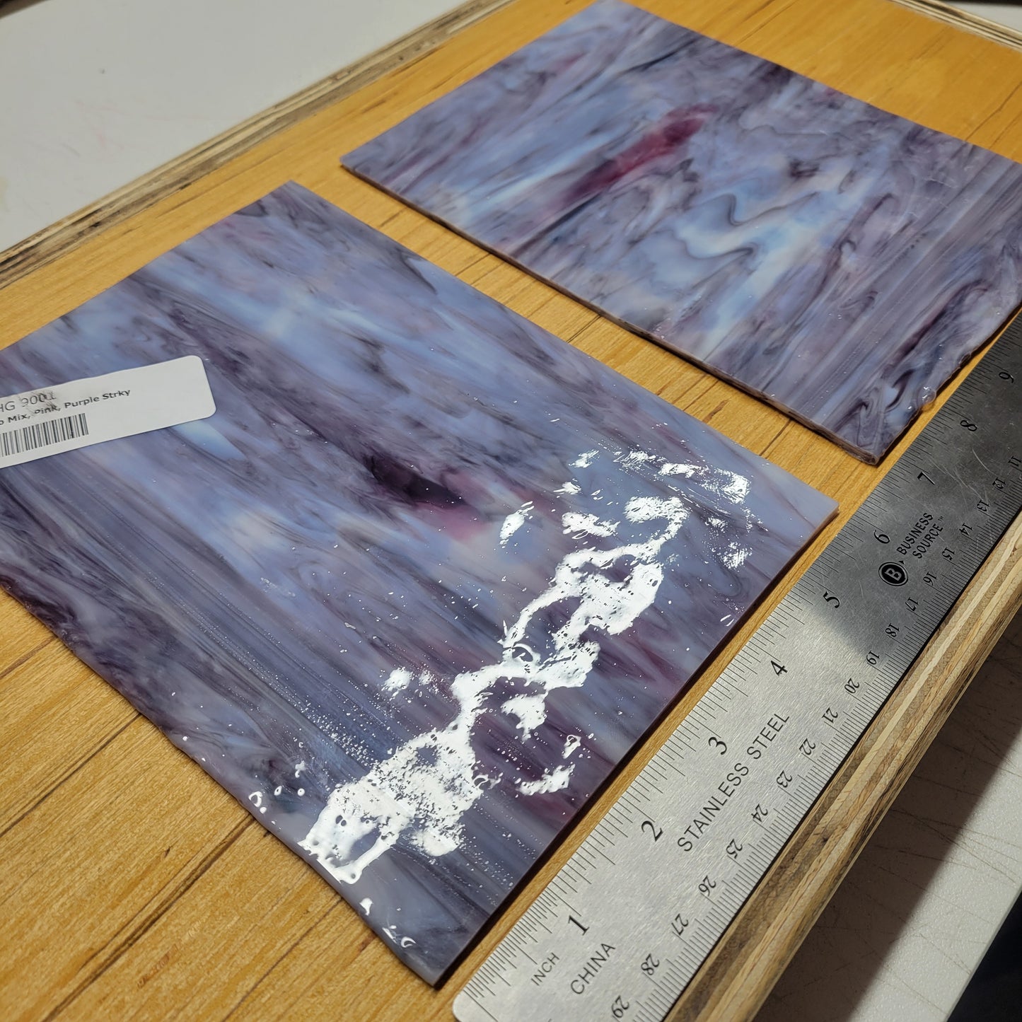 Neo Mix Pink Purple Streaky Wissmach Stained Glass - 2 Sheets (6"x8")