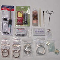 Beginner Soldered Jewelry Art Kit | Iron, Tools, Solder, Foil, Glass +