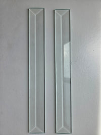 CLOSEOUT 1" x 8" Rectangle Clear Beveled Glass (1 inch x 8 inch) | 2 Pack