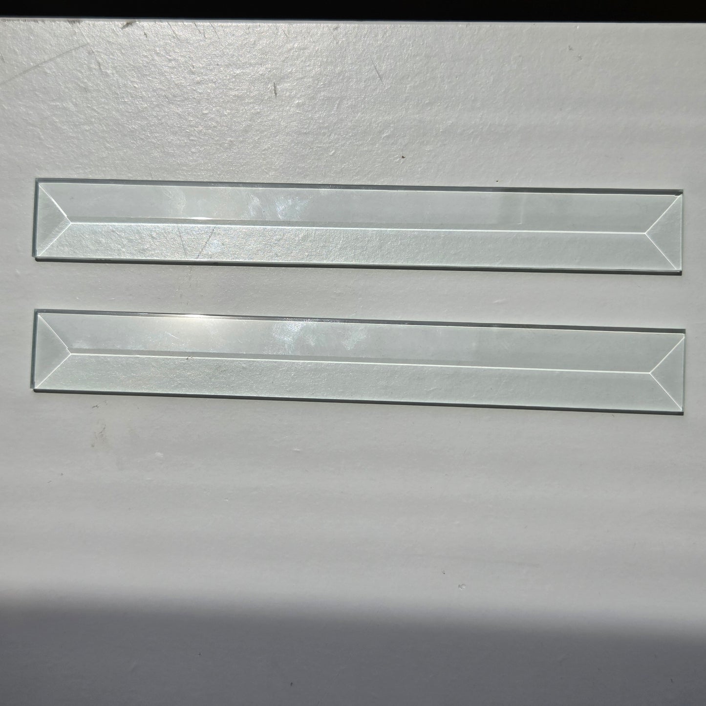 CLOSEOUT 1" x 8" Rectangle Clear Beveled Glass (1 inch x 8 inch) | 2 Pack