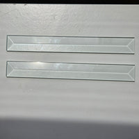 CLOSEOUT 1" x 8" Rectangle Clear Beveled Glass (1 inch x 8 inch) | 2 Pack