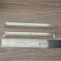 CLOSEOUT 1" x 8" Rectangle Clear Beveled Glass (1 inch x 8 inch) | 2 Pack