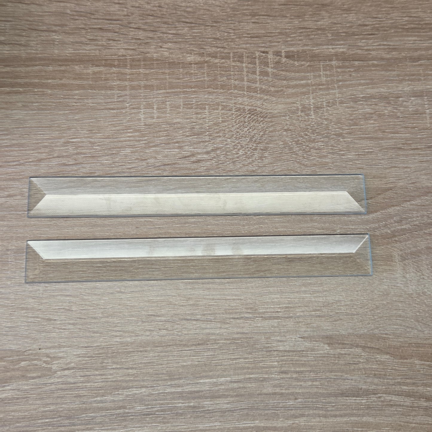 CLOSEOUT 1" x 8" Rectangle Clear Beveled Glass (1 inch x 8 inch) | 2 Pack