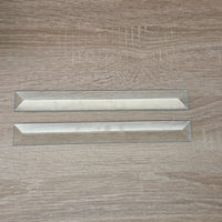 CLOSEOUT 1" x 8" Rectangle Clear Beveled Glass (1 inch x 8 inch) | 2 Pack