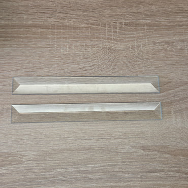 CLOSEOUT 1" x 8" Rectangle Clear Beveled Glass (1 inch x 8 inch) | 2 Pack