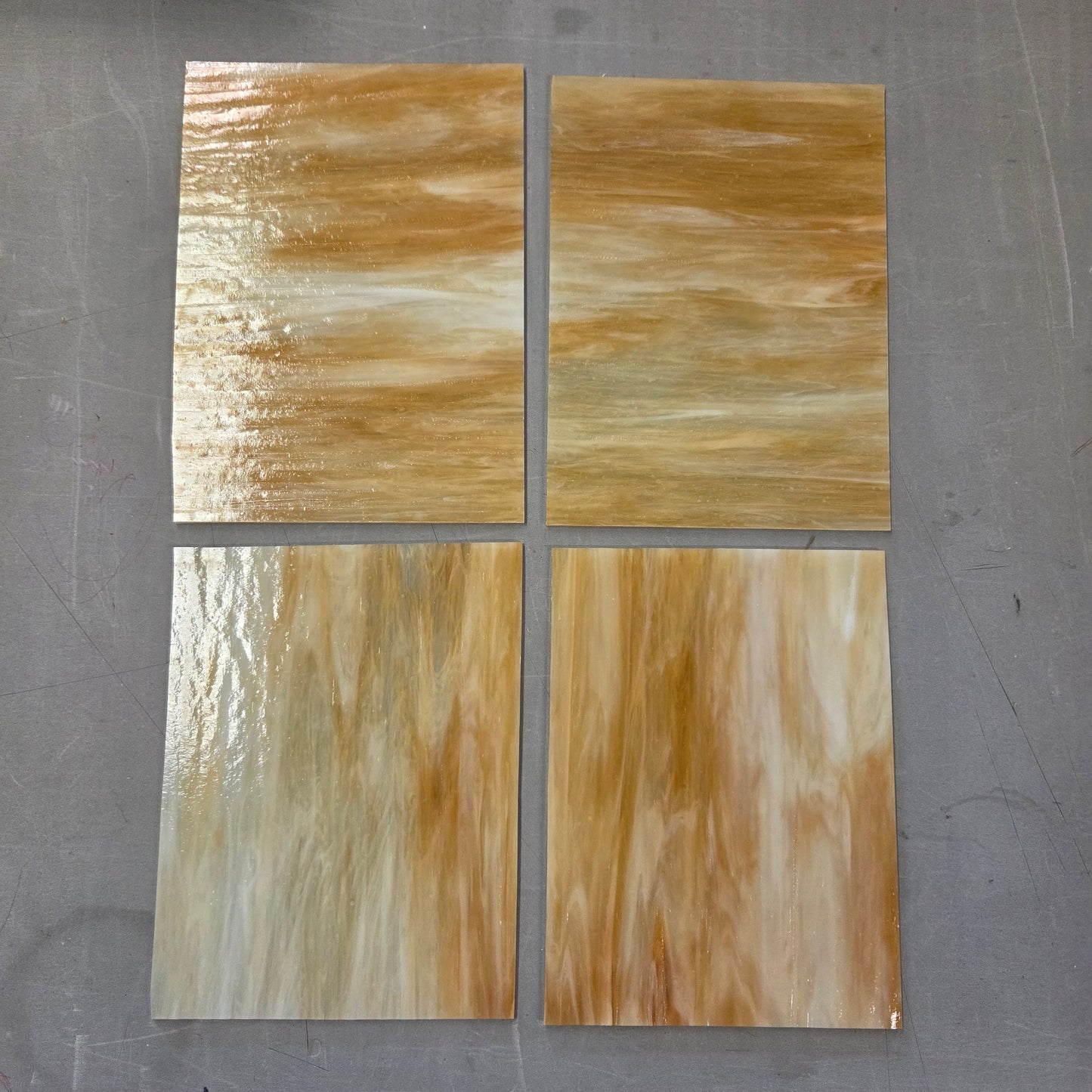 Dark Sand Wissmach (Amber, Opal, Tan) Stained Glass – 2 Sheet Packs | 2 Size Options