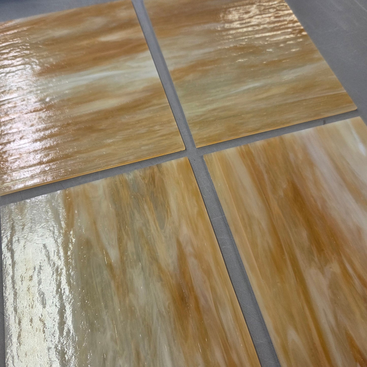 Dark Sand Wissmach (Amber, Opal, Tan) Stained Glass – 2 Sheet Packs | 2 Size Options