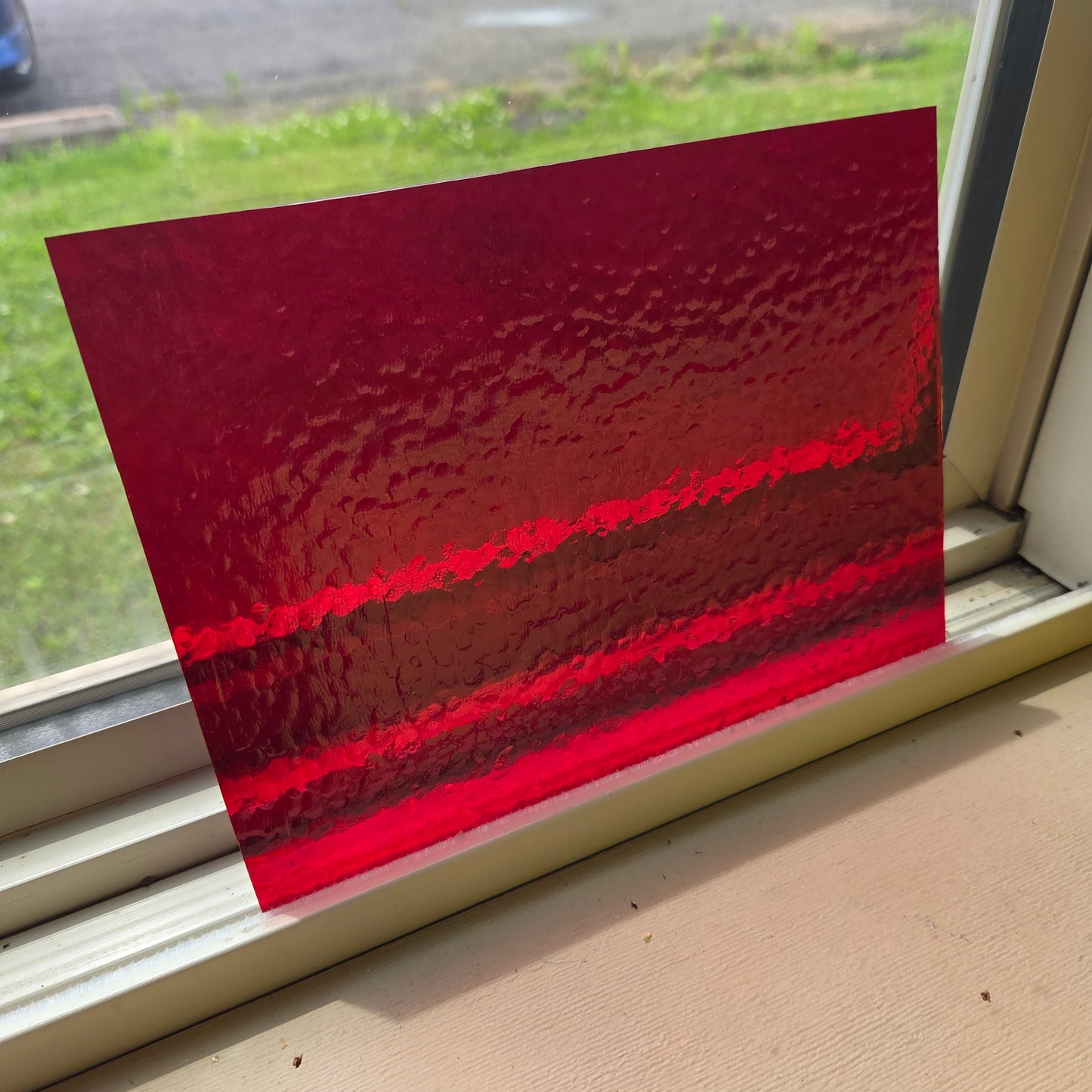 Scarlet Red Classic Transparent Stained Glass - 2 Sheet Packs | 2 Size Options