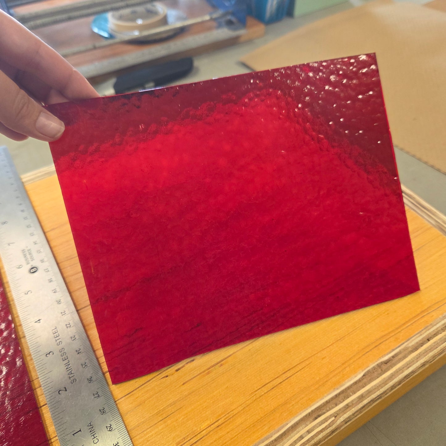Scarlet Red Classic Transparent Stained Glass - 2 Sheet Packs | 2 Size Options