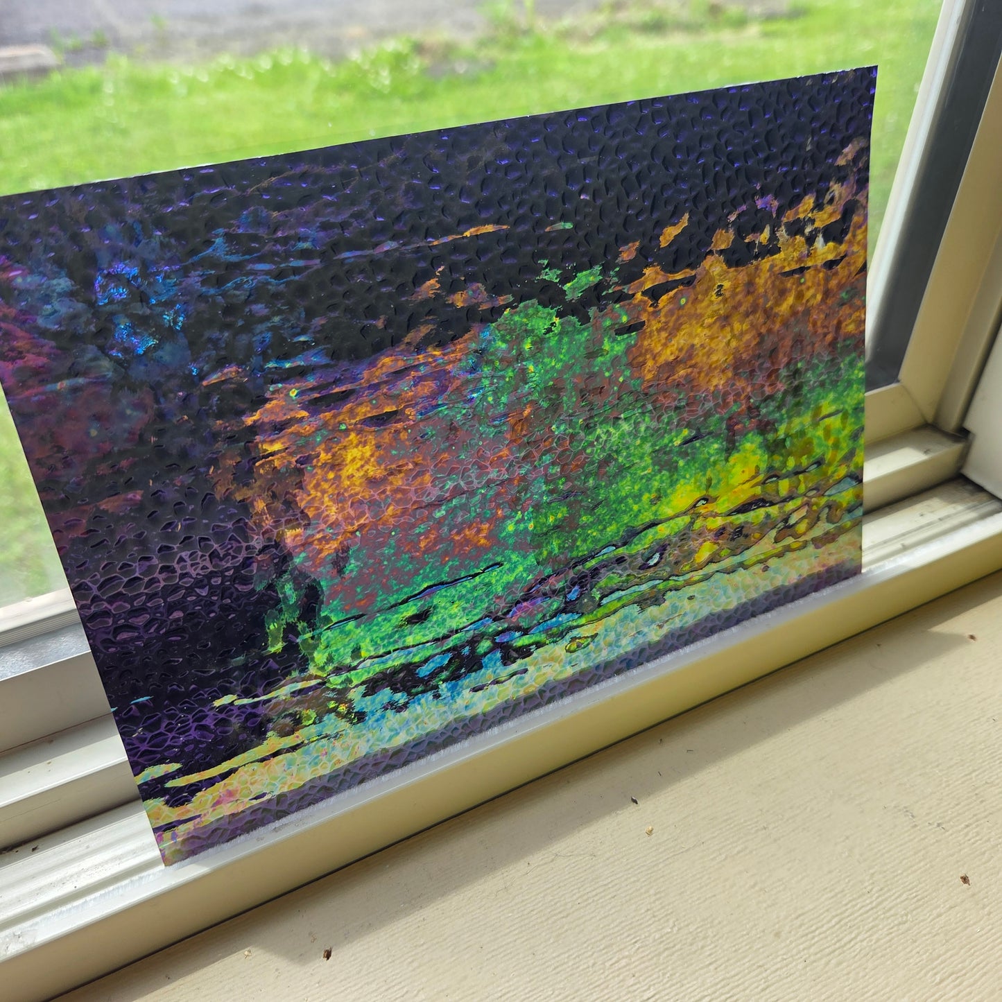 Dew Drop Violet Iridescent Wissmach Stained Glass 2 Sheet Packs | 2 Size Options