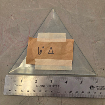 CLOSEOUT 6" Triangle Clear Beveled Glass | 1 Piece