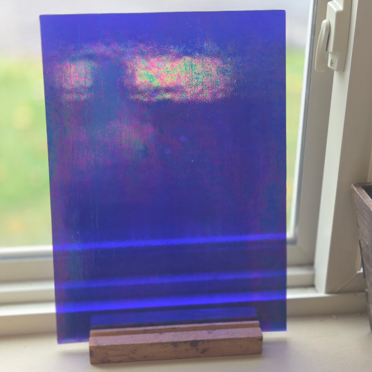 Midnight Blue Iridescent Luminescent Wissmach 96 Stained Glass – 2 Sheet Packs | 2 Size Options