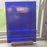 Midnight Blue Iridescent Luminescent Wissmach 96 Stained Glass – 2 Sheet Packs | 2 Size Options