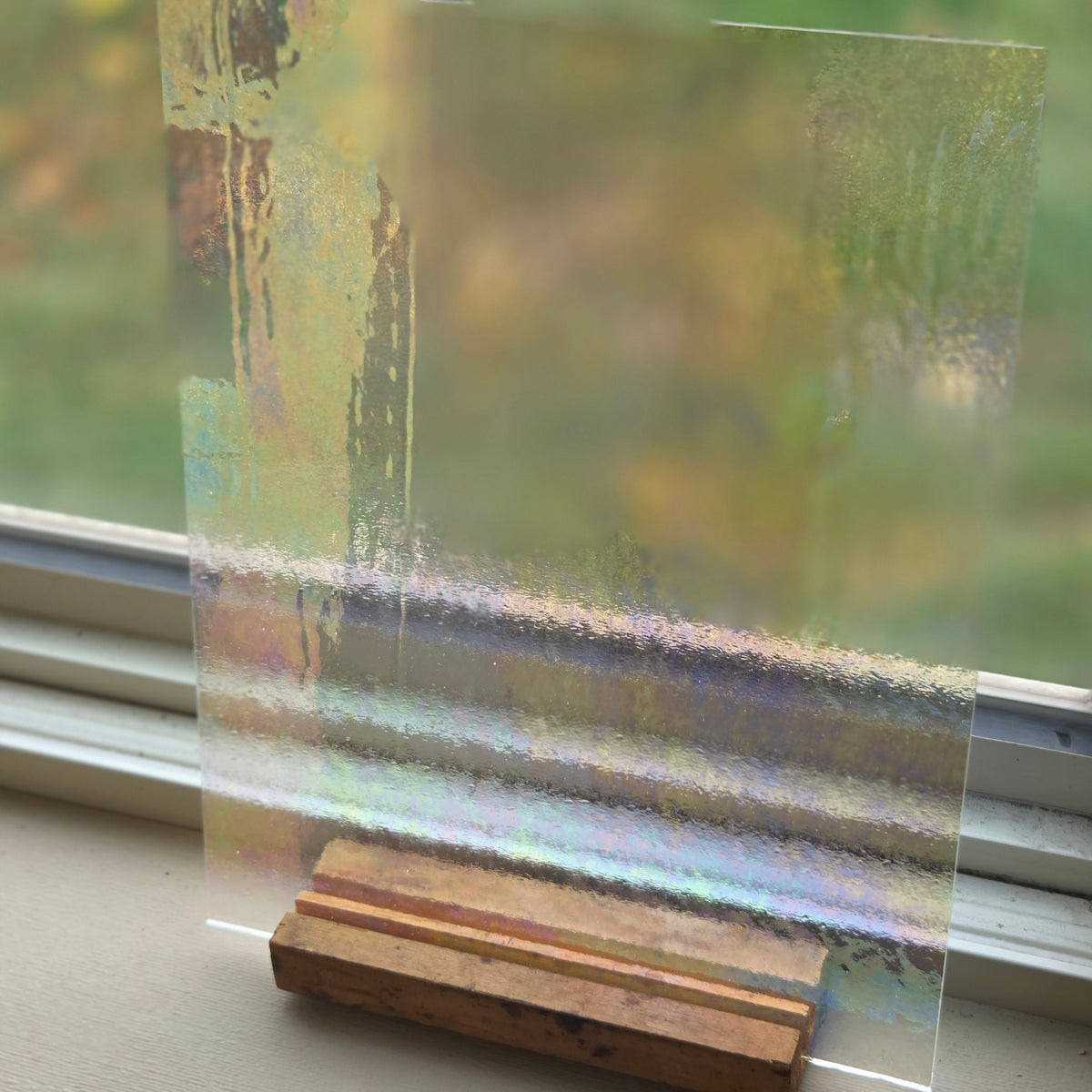 Clear Iridescent Luminescent Wissmach 96 Stained Glass – 2 Sheet Packs | 2 Size Options