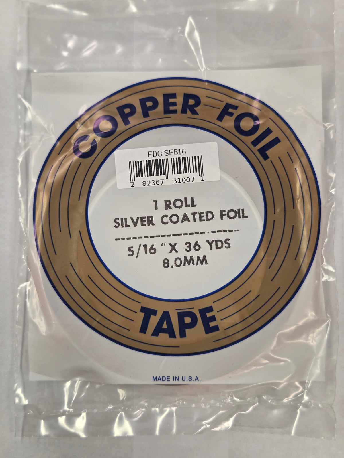 5/16" EDCO Silver Back Copper Foil Tape (36 yds)