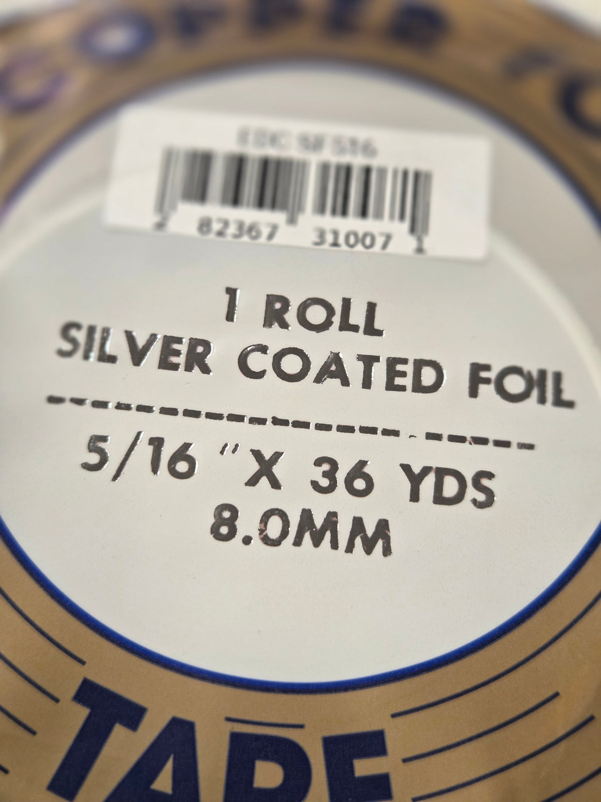 5/16" EDCO Silver Back Copper Foil Tape (36 yds)
