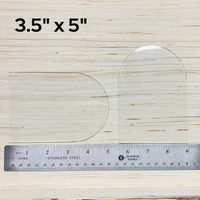 PREORDER - 3.5" x 5"  Clear Flat Glass Arches - Round Top  (3.5 inch wide x 5 inch total height) (Copy)