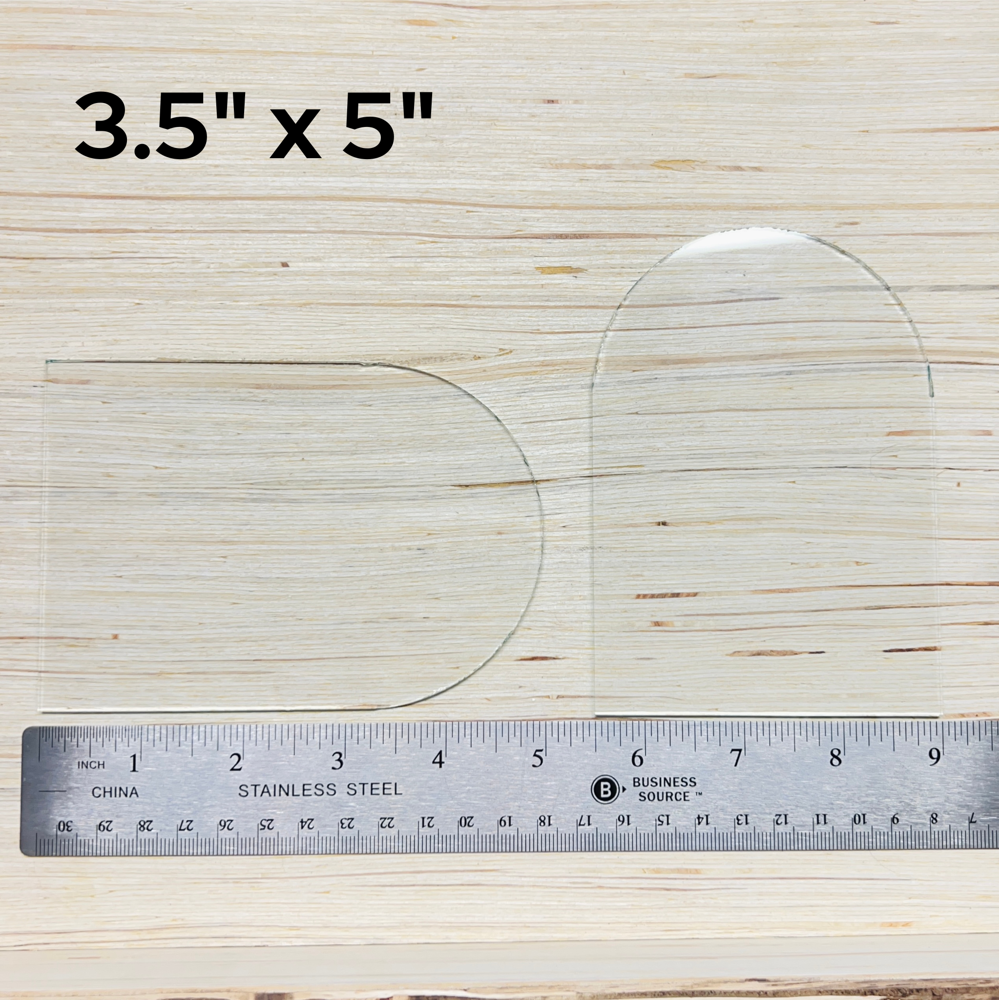 3.5"x5"  Clear Flat Glass Arches (3.5 inch x 5 inch) | 6 or 16 Pack