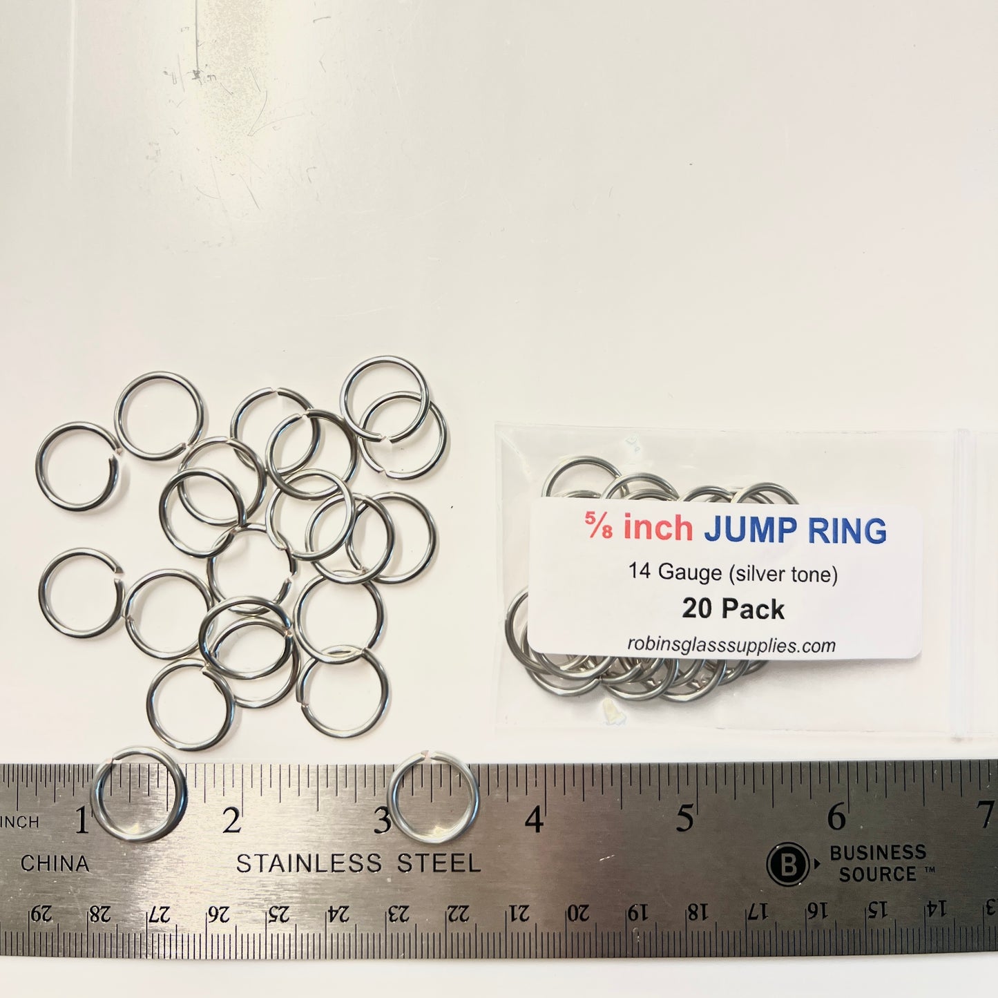 5/8" Large Jump Rings (20 Pack) – Tinned Copper - 14 Gauge Wire