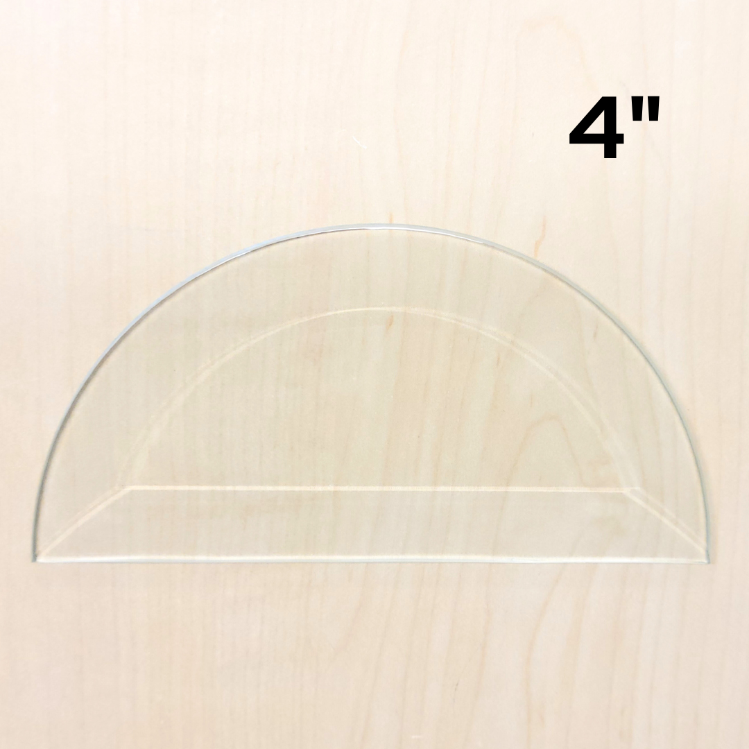 10 Pack - 4″ Clear Bevel Half Circle (4 inch)