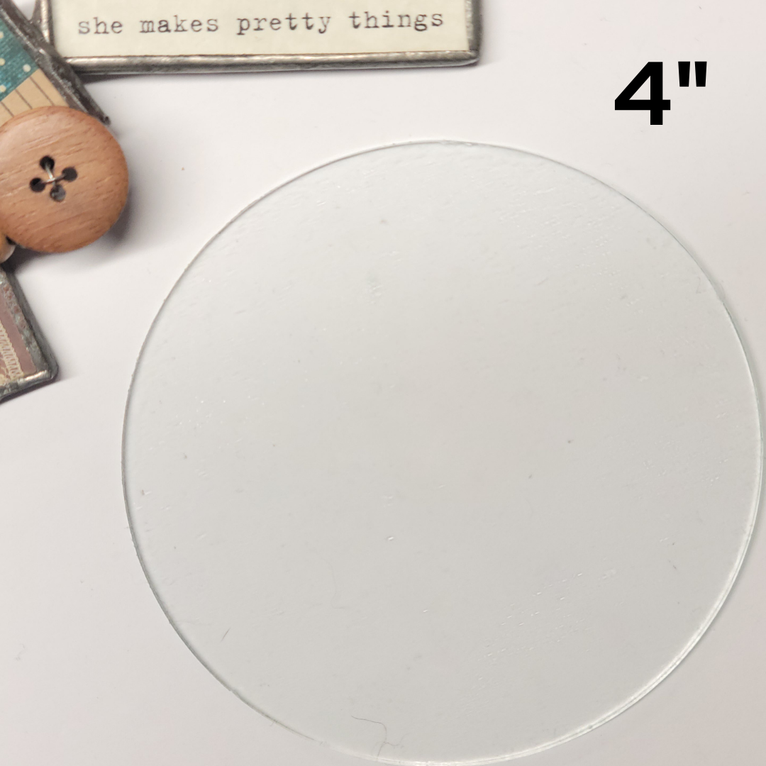 4" Circles - Round Flat GLASS - Four Inch Circles Clear Glass - FLAT on Both Sides