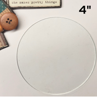 4" Circles - Round Flat GLASS - Four Inch Circles Clear Glass - FLAT on Both Sides