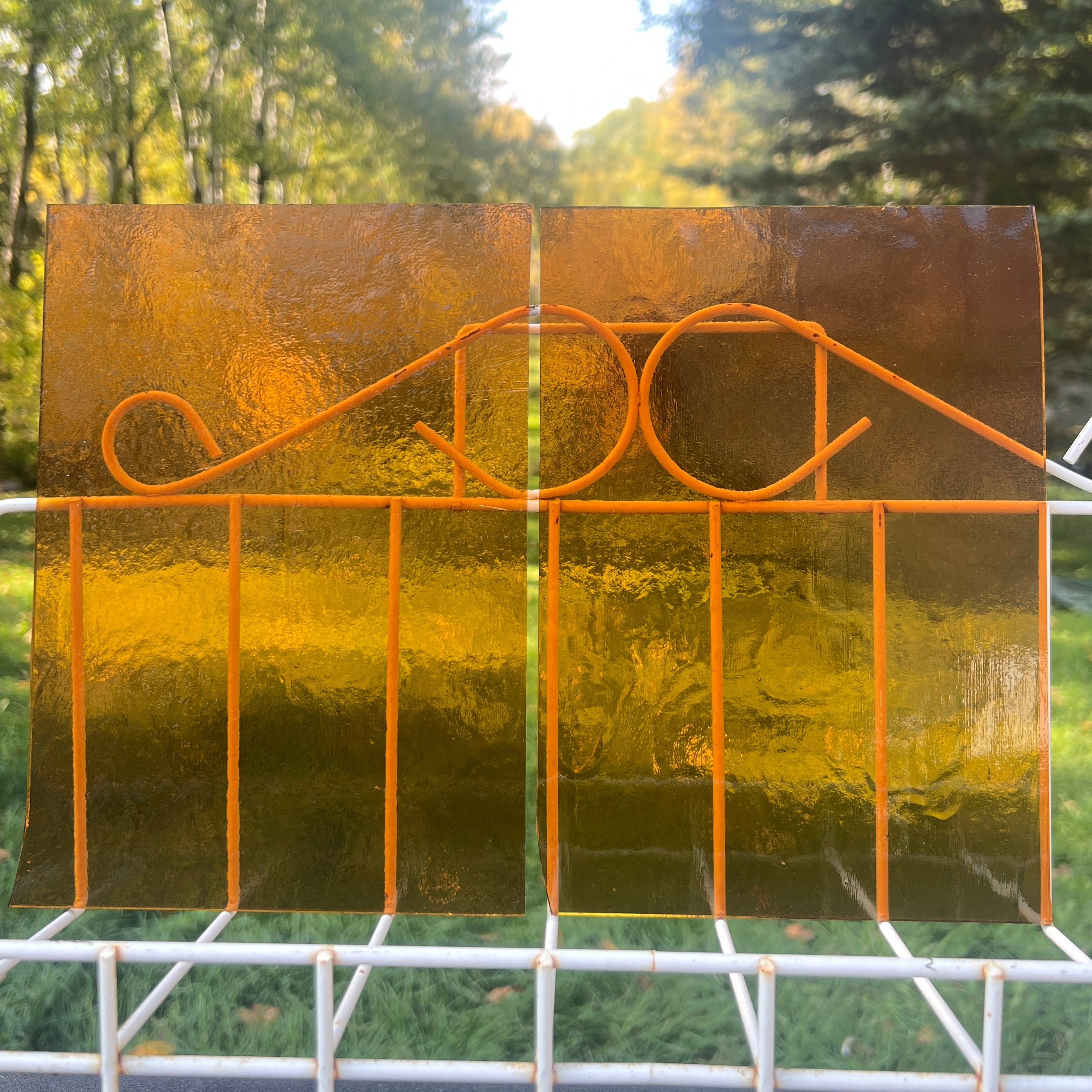 Amber Classic Wissmach Stained Glass - 2 Sheets (6"x8")