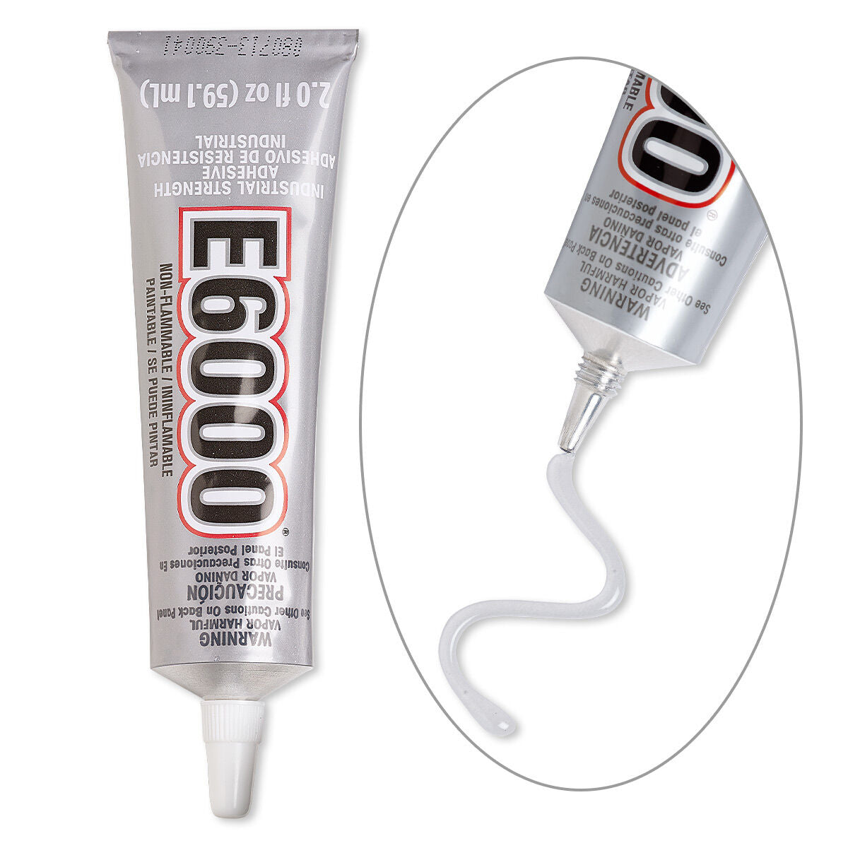 E6000 Clear Glue / Adhesive - 2 oz (60 ml) Tube