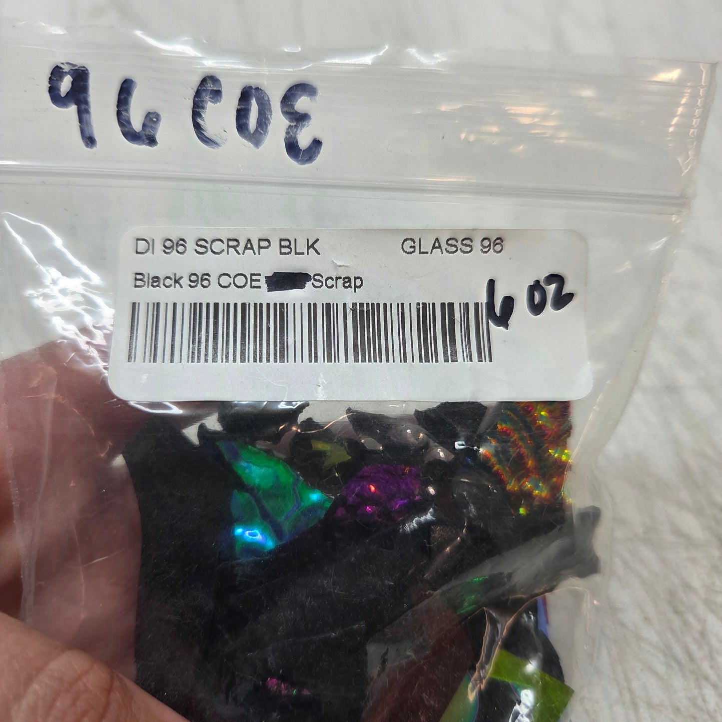 96 COE Dichroic Glass Scrap Clearance Mix | Damaged Shipment 6 oz Dichro on Clear + 6 oz Dichro on Black
