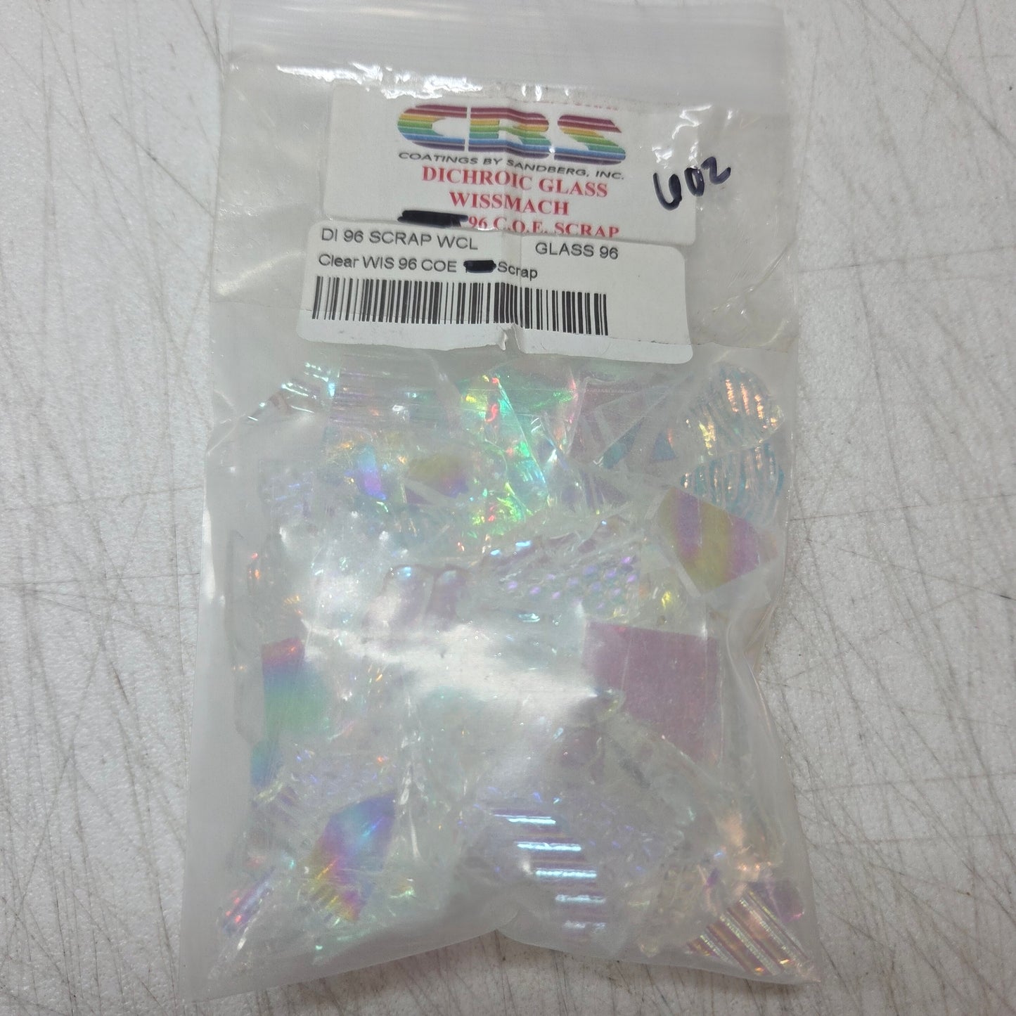 96 COE Dichroic Glass Scrap Clearance Mix | Damaged Shipment 6 oz Dichro on Clear + 6 oz Dichro on Black