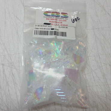 96 COE Dichroic Glass Scrap Clearance Mix | Damaged Shipment 6 oz Dichro on Clear + 6 oz Dichro on Black