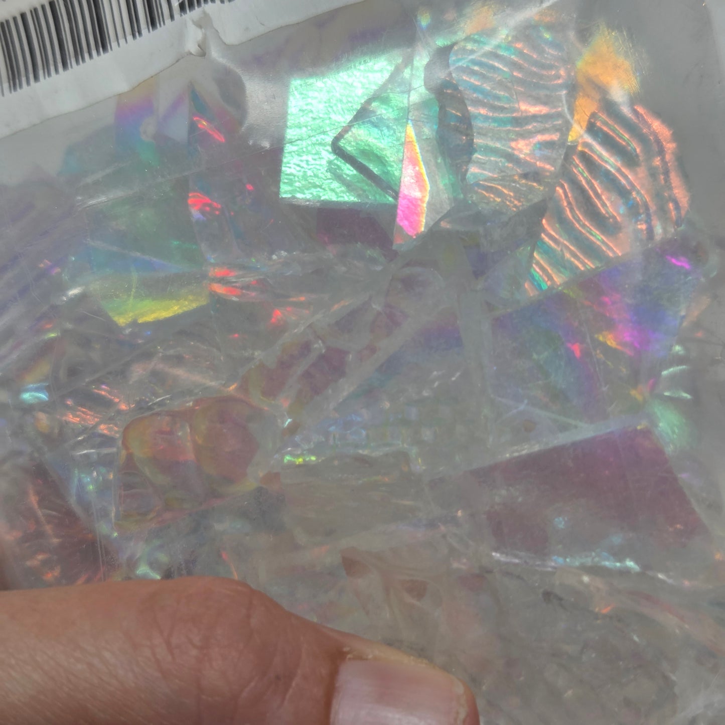 96 COE Dichroic Glass Scrap Clearance Mix | Damaged Shipment 6 oz Dichro on Clear + 6 oz Dichro on Black