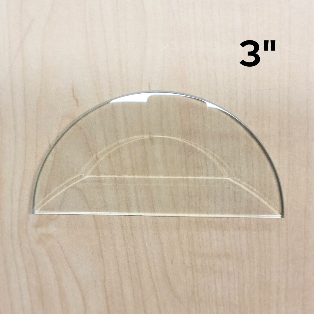 10 Pack - 3″ Clear Bevel Half Circle (3 inch)