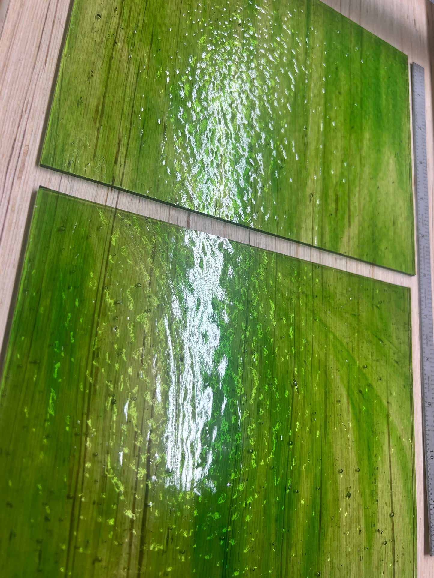Light Green Onion Classic Wissmach Stained Glass - 2 Sheets | 2 Size Options