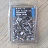 Leponitt 5/8" Steel Point Aluminum Push Pins | 25 or 100 Pack