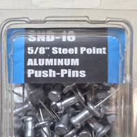 Leponitt 5/8" Steel Point Aluminum Push Pins | 25 or 100 Pack