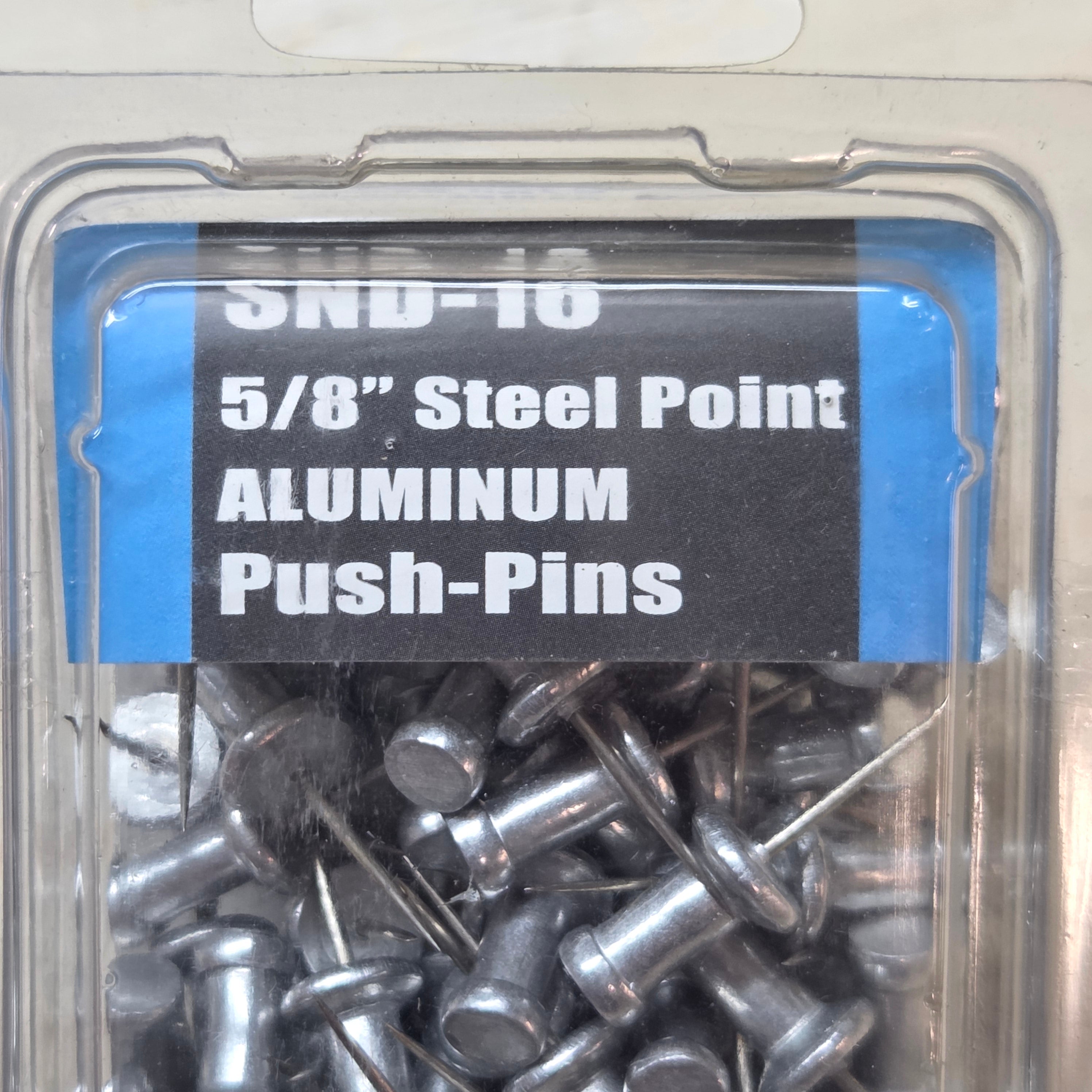 CLOSEOUT Leponitt 5/8" Steel Point Aluminum Push Pins | 14 Pack