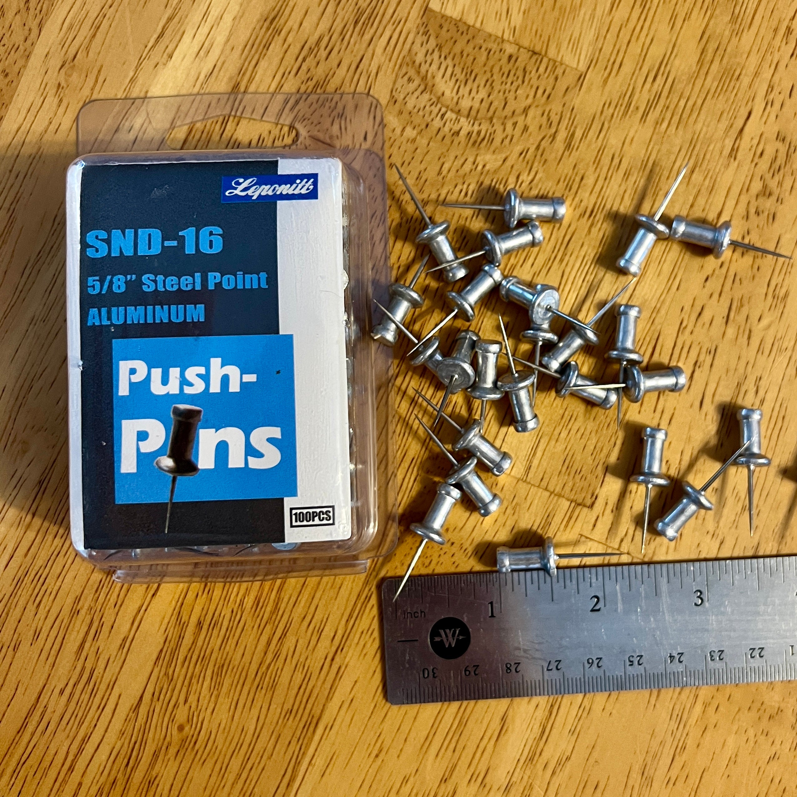 5/8” Steel Point Aluminum Push-Pins - Leponitt